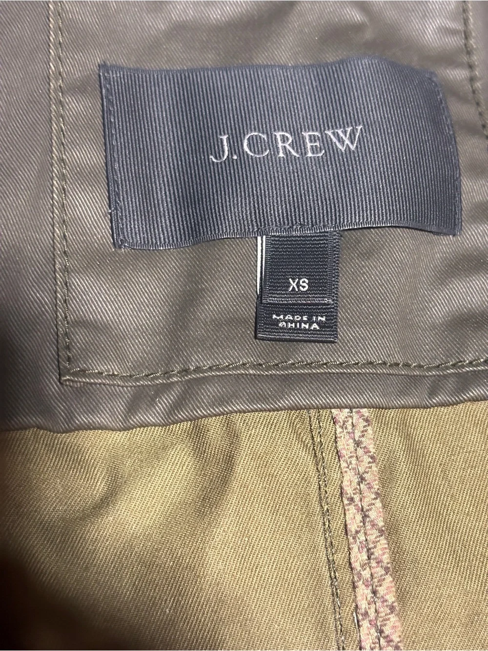 JCrew Downtown Field Waxed Utility Mossy Brown Green Jacket XS Obama